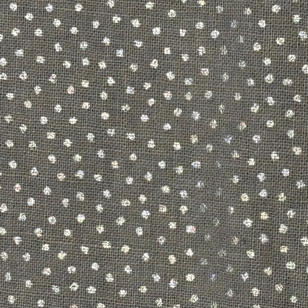 Joann Fabric Metallic Silver Polka Dot Grey Fabric 90 x‎ 42 Inches